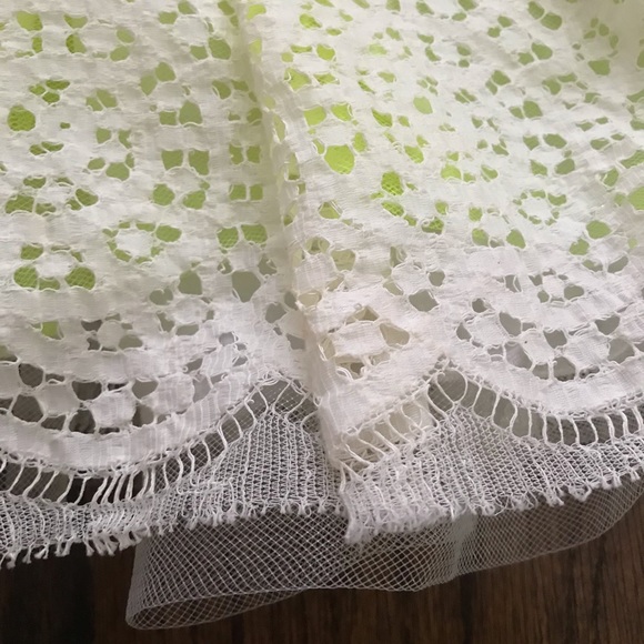 Bonnie Young Designer Neon Yellow + Lace Dress